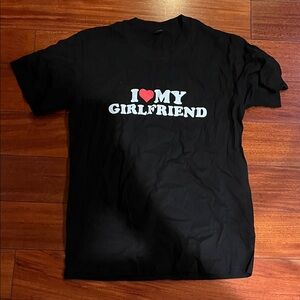 Black 'I Love My Girlfriend' T-Shirt medium new